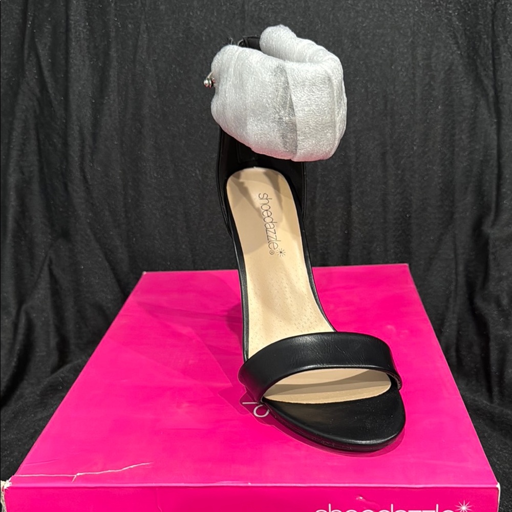 Shoe Dazzle Black High Heel Sandals